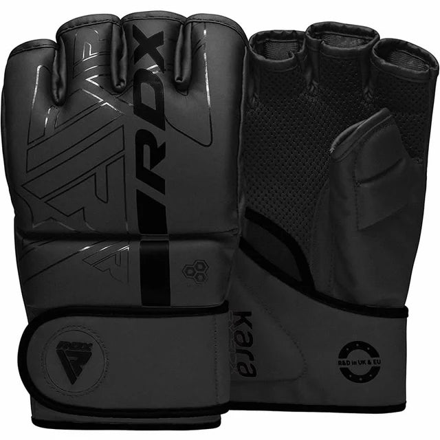 RDX F6 KARA MMA Grappling Gloves Matt Black Willgate
