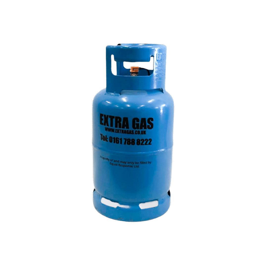 Butane gas cylinder with 'Extra Gas' branding