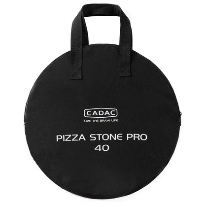 Black carrying bag for a pizza stone with 'CADAC' branding