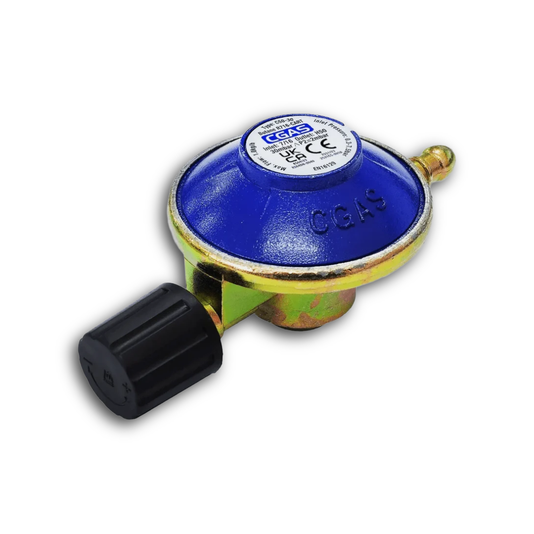 Screw‑On Butane Cartridge Gas Regulator – 7/16" Canister (Weber, Coleman, Go System)