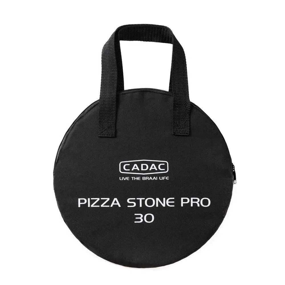 Black carrying bag for a pizza stone with 'CADAC' branding